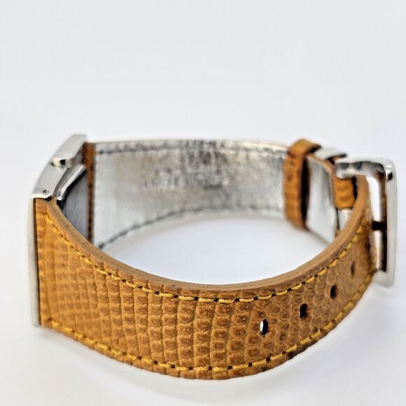 Roberto Cavalli 31MM Curvi Silver Tone Honey Leather Strap Women\'s‎ Watch